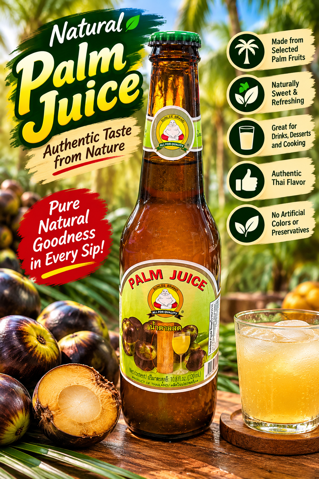 Sunlee Palm Juice 10.8 fl oz (320 ml)