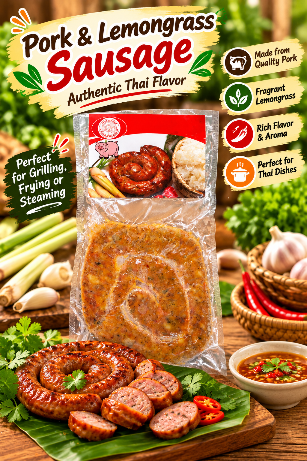 Northern Thai Pork & Lemongrass Sausage (Sai Ua)