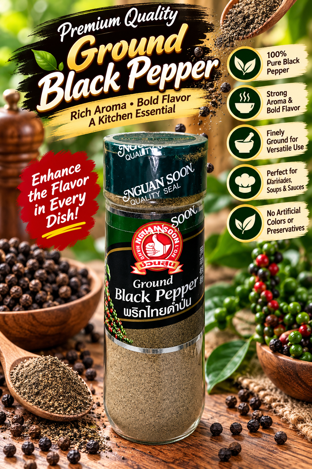 Nguan Soon No.1 Hand Brand Ground Black Pepper