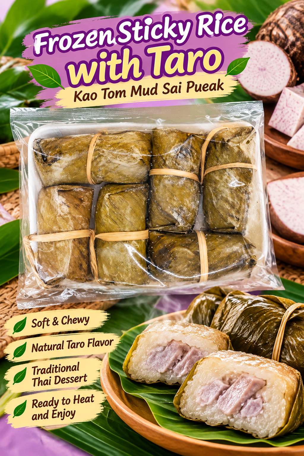 Frozen Sticky Rice with Taro