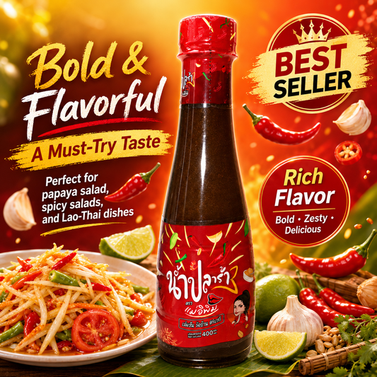 Pimrypie Brand Fermented Fish Sauce - Best for Som Tum and Thai Salads