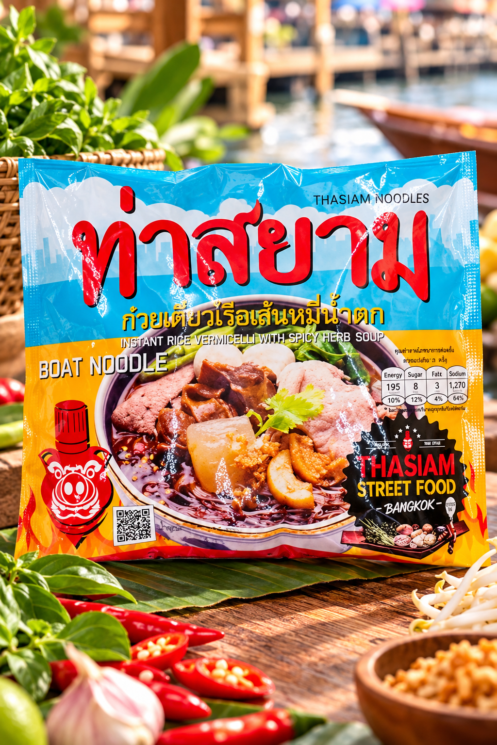 ThaSiam Instant Boat Noodles – Rice Vermicelli with Spicy Herb Soup