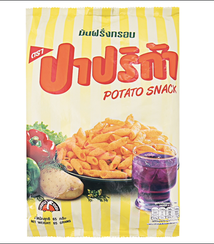 Paprika Crispy Potato Snack (Tube Shape) 65g - ขนมมันฝรั่งกรอบ ปาปริก้า
