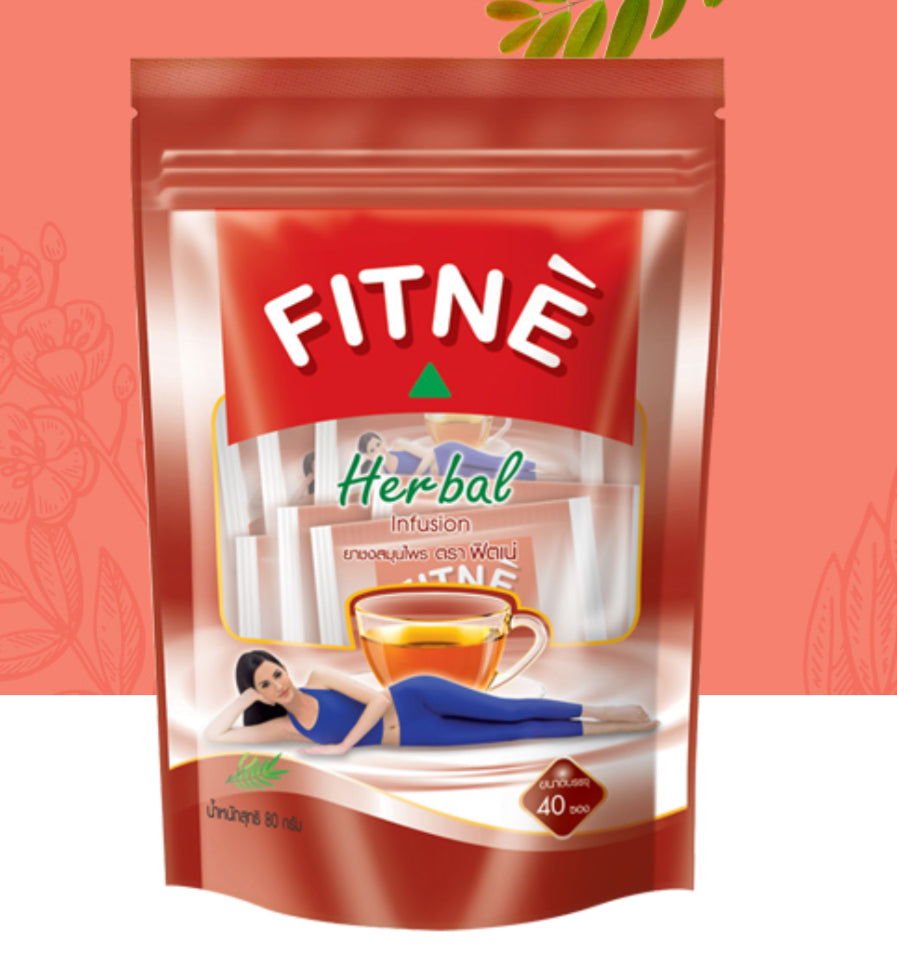 Fitne Herbal Infusion (Red Pack) - Traditional Thai Detox & Wellness Tea (40 Bags) (ฟิตเน่ ชาสมุนไพร ดีท็อกซ์สูตรดั้งเดิม - 40 ซอง)